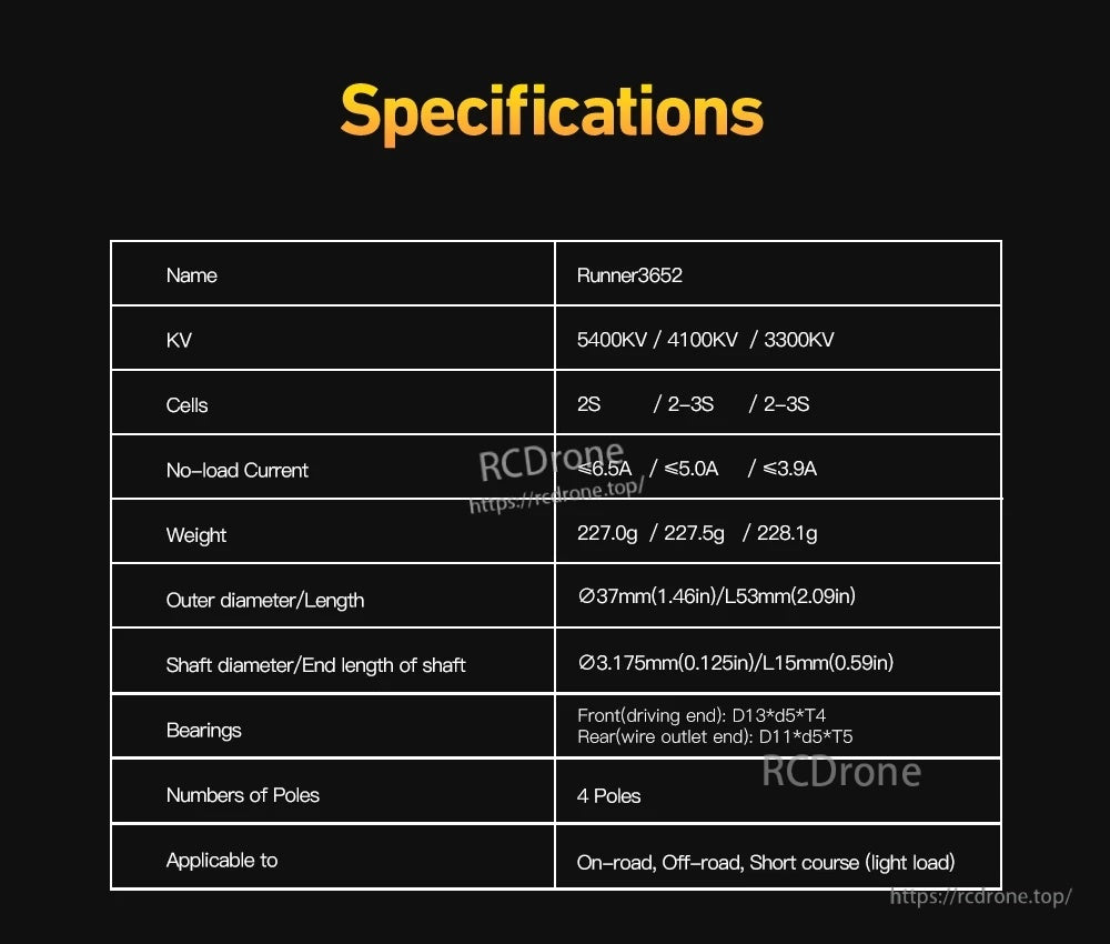 MAD Runner3652 Sensored Brushless Motor For Rc Cars
