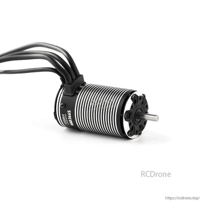 MAD Runner3665 Sensored Brushless Motor, MAD Runner 3665 sensored brushless motor with finned silver can, black endbell, and three lead wires