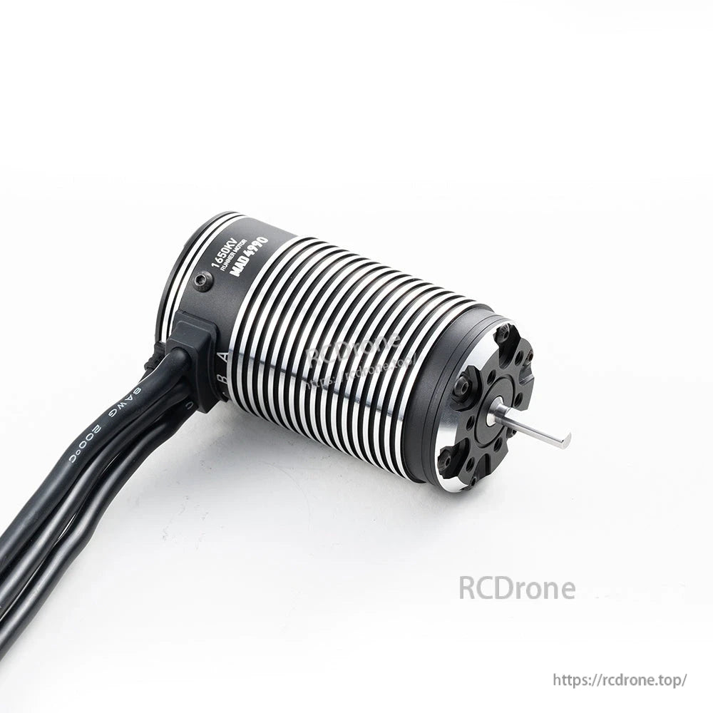 MAD Runner4990 RC Car Brushless Motor, MAD Runner 4990 RC car brushless motor with finned aluminum can, 3-wire lead and exposed output shaft