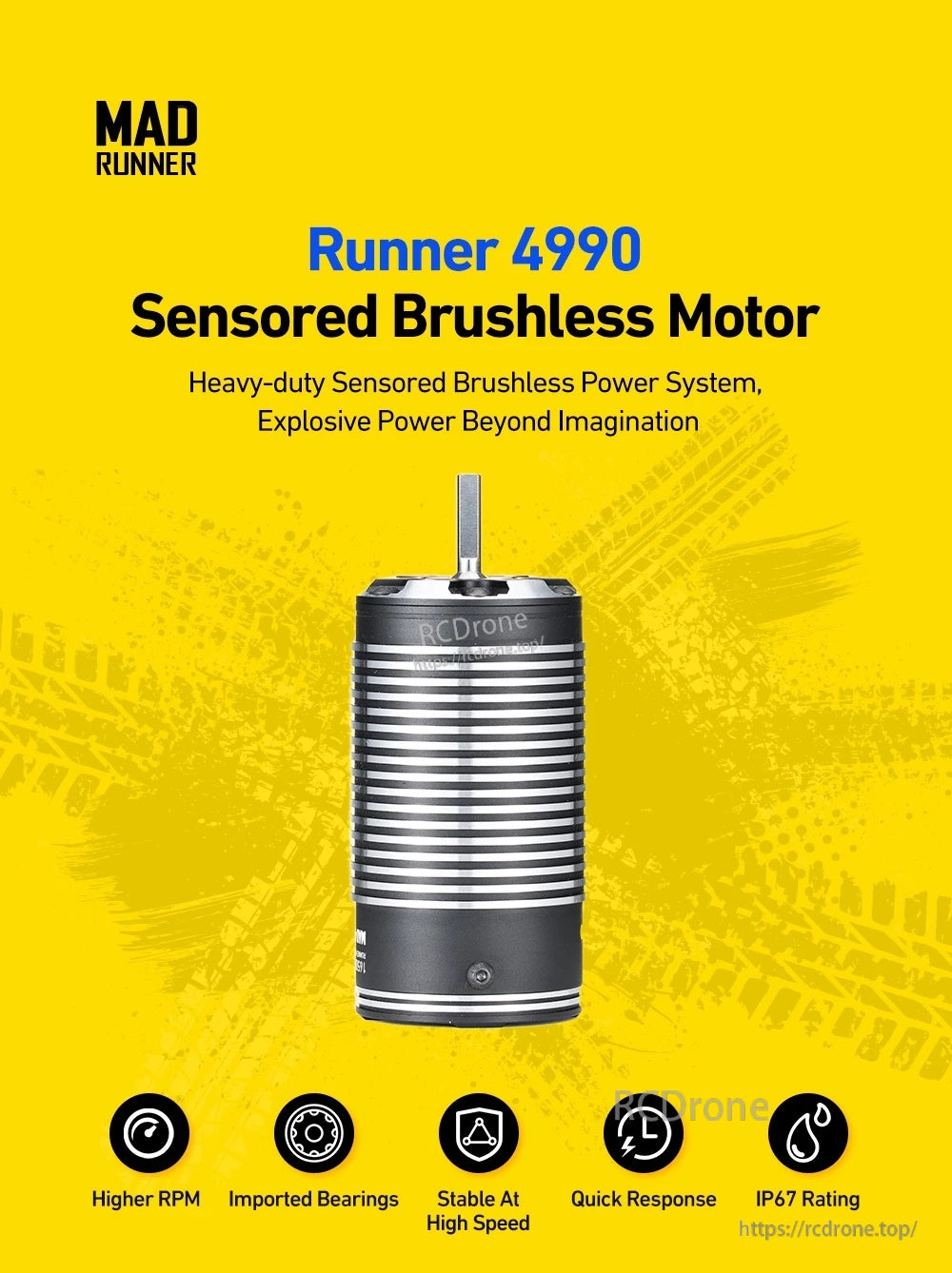 MAD Runner4990 Sensored Brushless Motor For RC Cars (3~8S/1650KV)