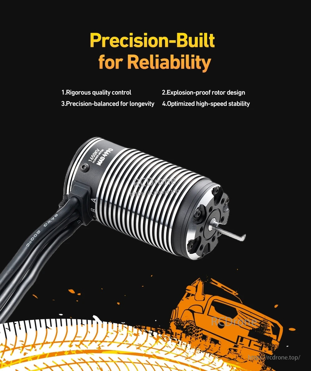 MAD Runner4990 Sensored Brushless Motor For RC Cars (3~8S/1650KV)