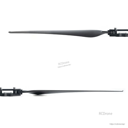 MAD TIPUP 30x11in Drone Folding Propeller, Side view of MAD TIPUP 30x11in black folding drone propeller blade with mounting hub