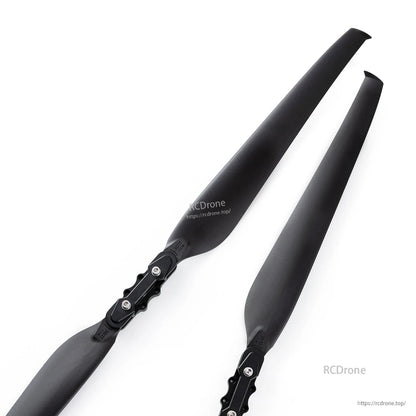MAD TIPUP 30x11in Drone Folding Propeller, MAD TIPUP 30x11 folding drone propeller with black two-blade design and metal hinge hub on white background