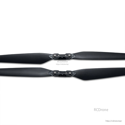 Black folding propeller blades with central hub mounts, MAD TIPUP 56x20in polymer folding propeller