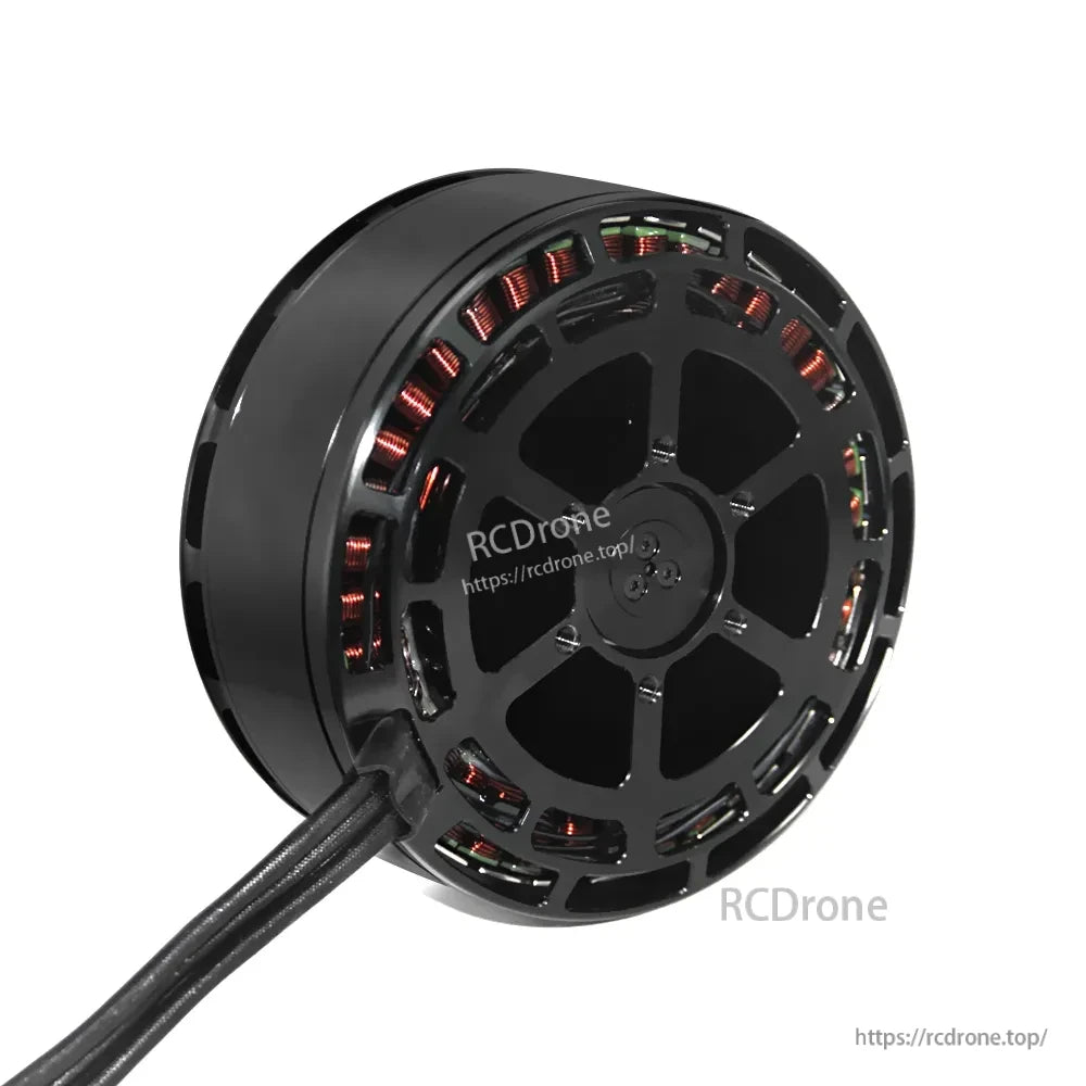 MAD TORQ M40C30 50KV v2.1 brushless motor with black housing, visible copper windings, and attached power leads