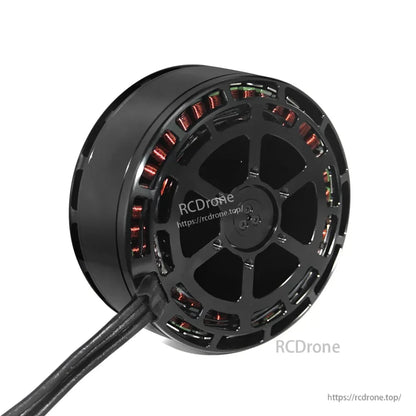 MAD TORQ M40C30 50KV v2.1 brushless motor with black housing, visible copper windings, and attached power leads