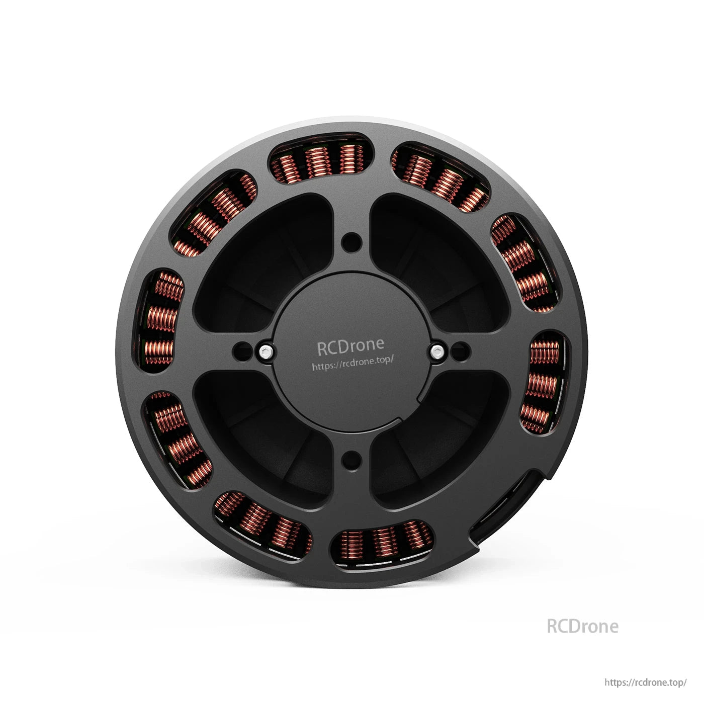Top view of MAD V110 IPE V1.0 140KV eVTOL drone motor with black housing and exposed copper windings