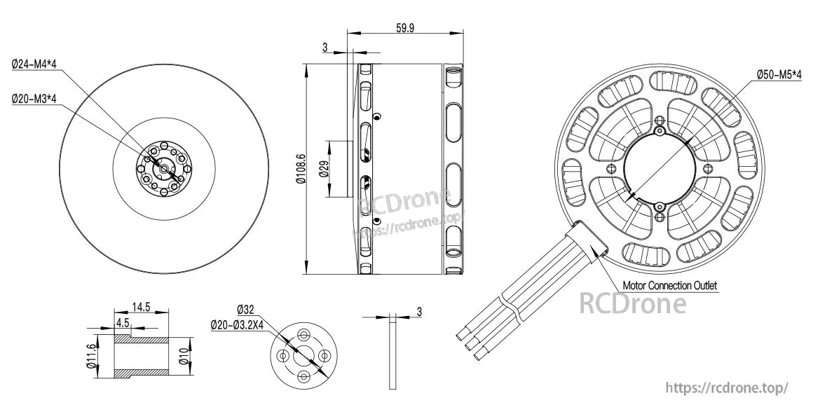 MAD V110 IPE eVTOL Drone Motor