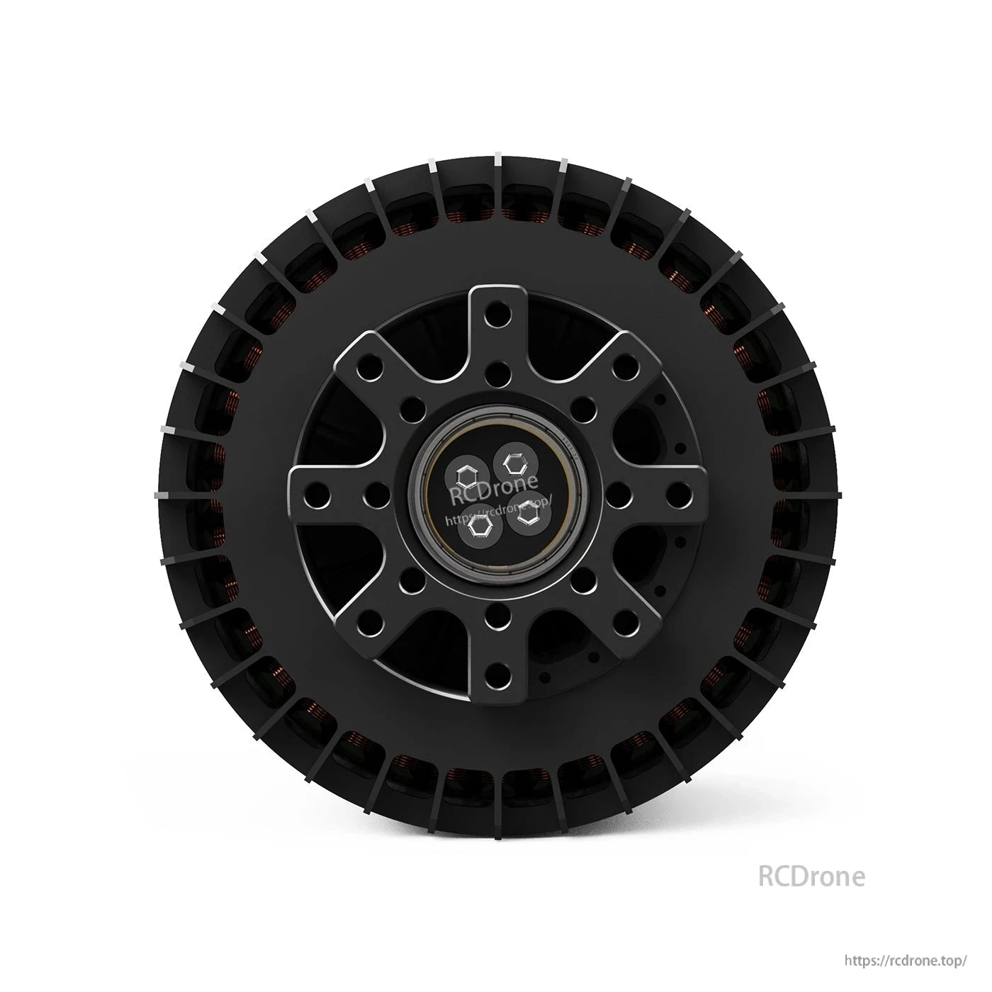 MAD V185 IPE V1.0 60KV eVTOL Airplane Drone Motor, MAD V185 IPE V1.0 60KV eVTOL drone motor front view with circular housing and multiple mounting holes