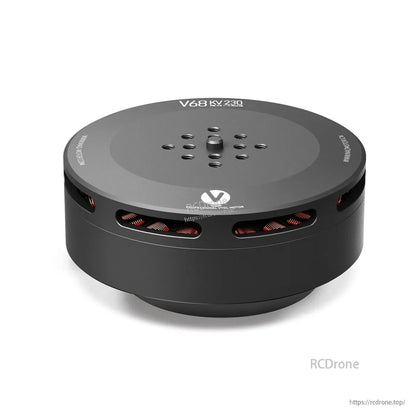 MAD V68 IPE V1.0 230KV eVTOL drone motor with black housing, top mounting holes, and visible copper windings