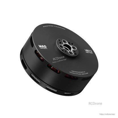 MAD V8013 PRO brushless eVTOL drone motor with top mounting plate, multi-bolt pattern, and vented black housing