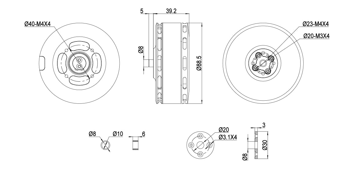 MAD V8015 IPE Drone Motor, Robust electric motor with anti-corrosion coating and good protection against moisture.
