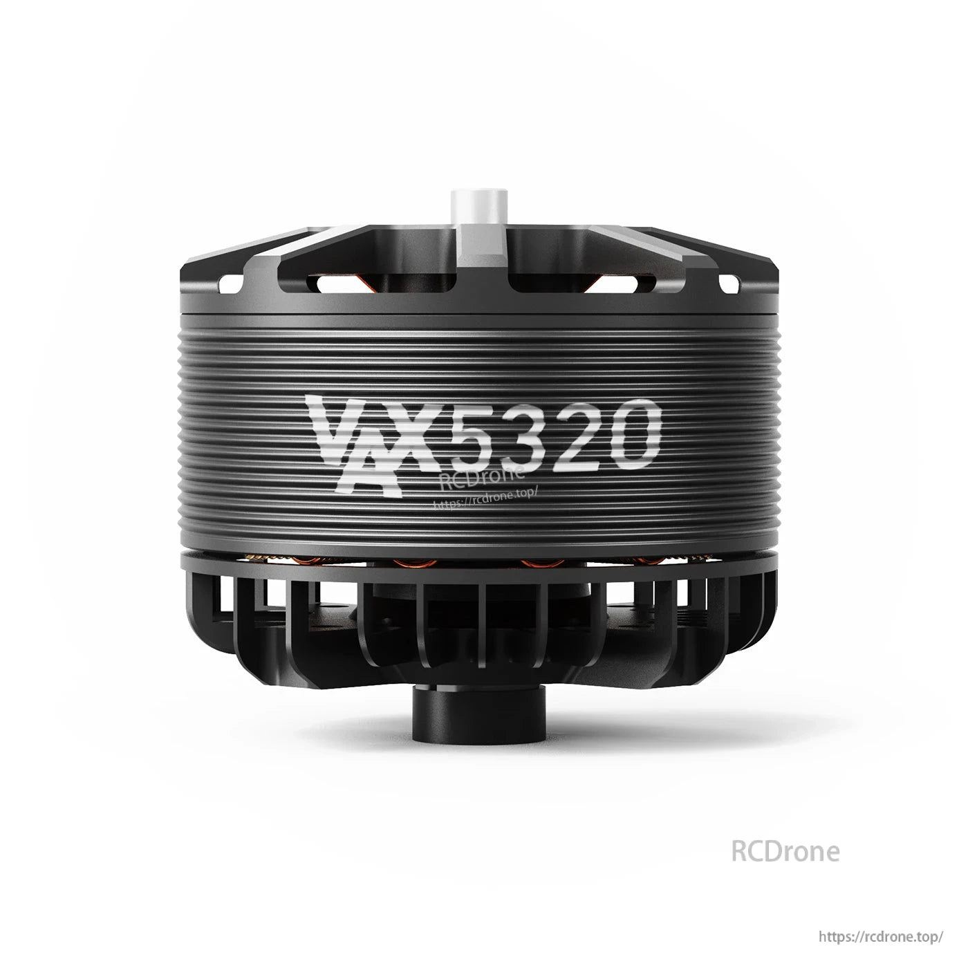 MAD VAX 5320 Short Shaft V3.0 eVTOL Drone Motor, MAD VAX VX5320 short shaft brushless drone motor with ribbed black housing and top mounting frame