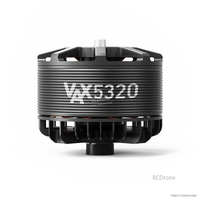 MAD VAX 5320 Short Shaft V3.0 eVTOL Drone Motor, MAD VAX VX5320 short shaft brushless drone motor with ribbed black housing and top mounting frame