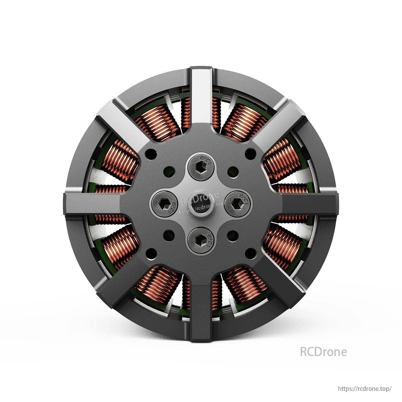 MAD VAX 5330 V2.0 brushless drone motor top view with copper windings and cross-style mounting plate