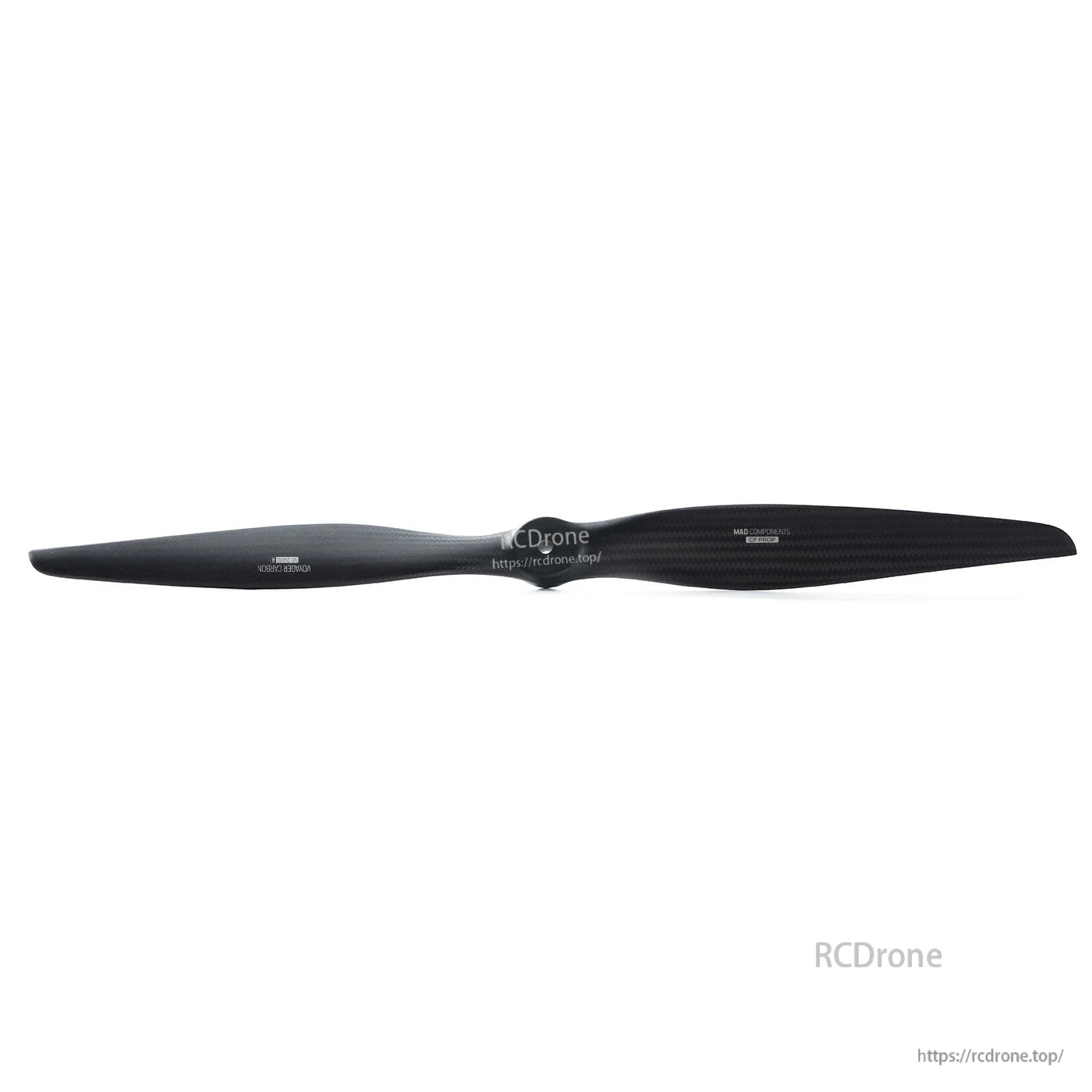 MAD VC 24-inch carbon fiber fixed-wing drone propeller with two black blades and a woven finish