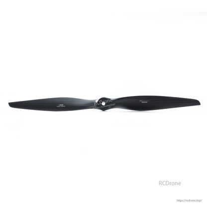 MAD VC Carbon Fiber Propeller, Black carbon fiber two-blade MAD VC propeller on a white background, slim aerodynamic profile