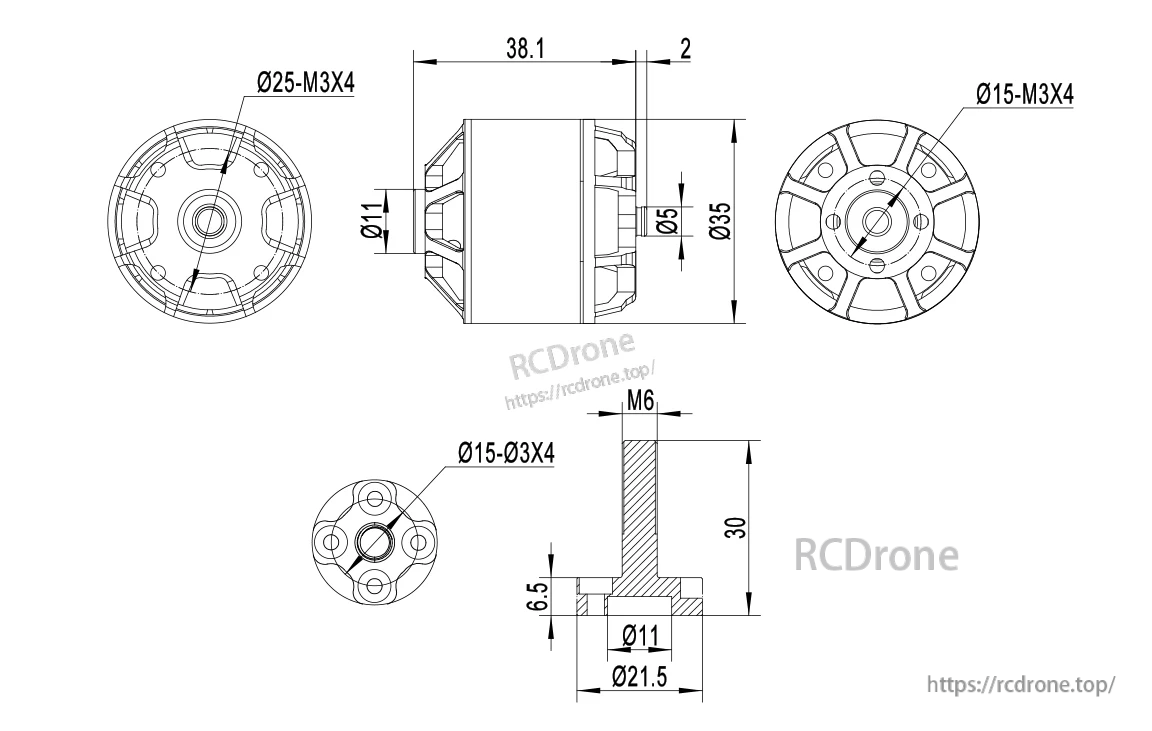 MAD X2815 900KV 1050KV EVTOL Airplane Drone Motor
