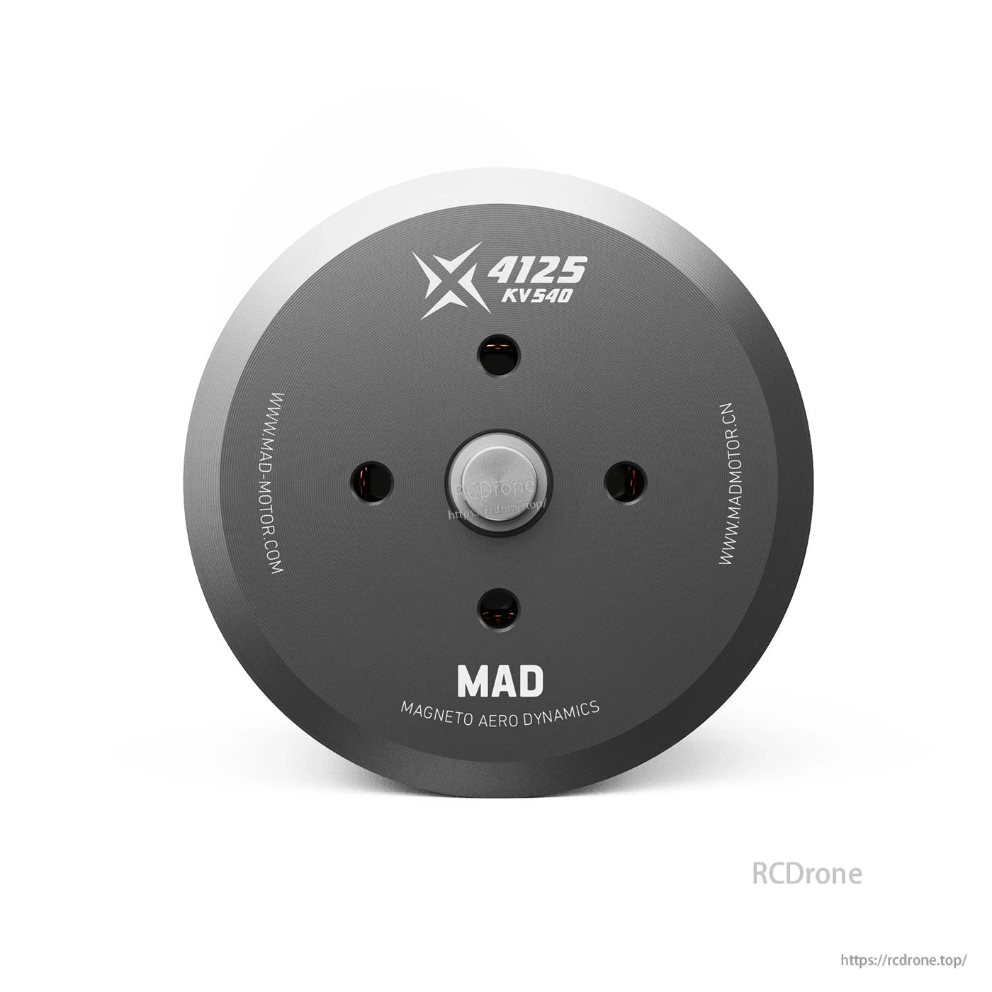 MAD X4125 IPE V1.0 eVTOL Airplane Drone Motor, MAD X4125 KV540 drone airplane motor top view with central shaft and four mounting holes