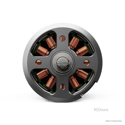 MAD X4125 IPE V1.0 eVTOL Airplane Drone Motor, Top view of MAD X4125 IPE V1.0 eVTOL drone brushless motor with exposed copper windings and round housing