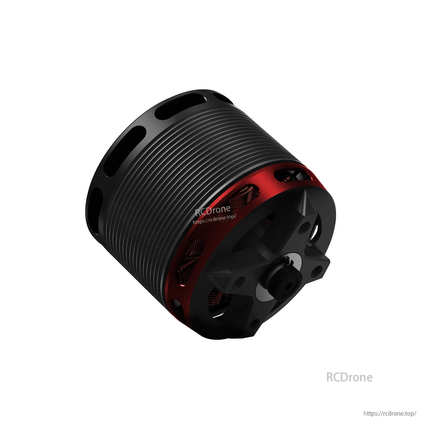 MAD X4219 IPE V1.0 short-shaft brushless drone motor with black ribbed корпус and red stator ring