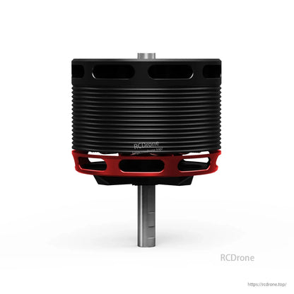 MAD X4219 Long Shaft eVTOL Airplane Drone Motor, MAD X4219 long-shaft brushless drone motor with finned black housing and red base mount