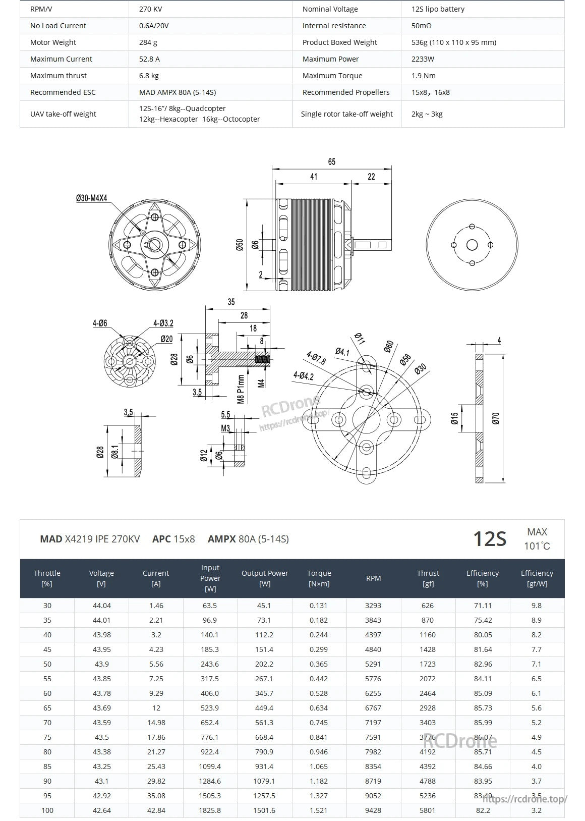 MAD X4219(Long Shaft Version) eVTOL Airplane Drone Motor