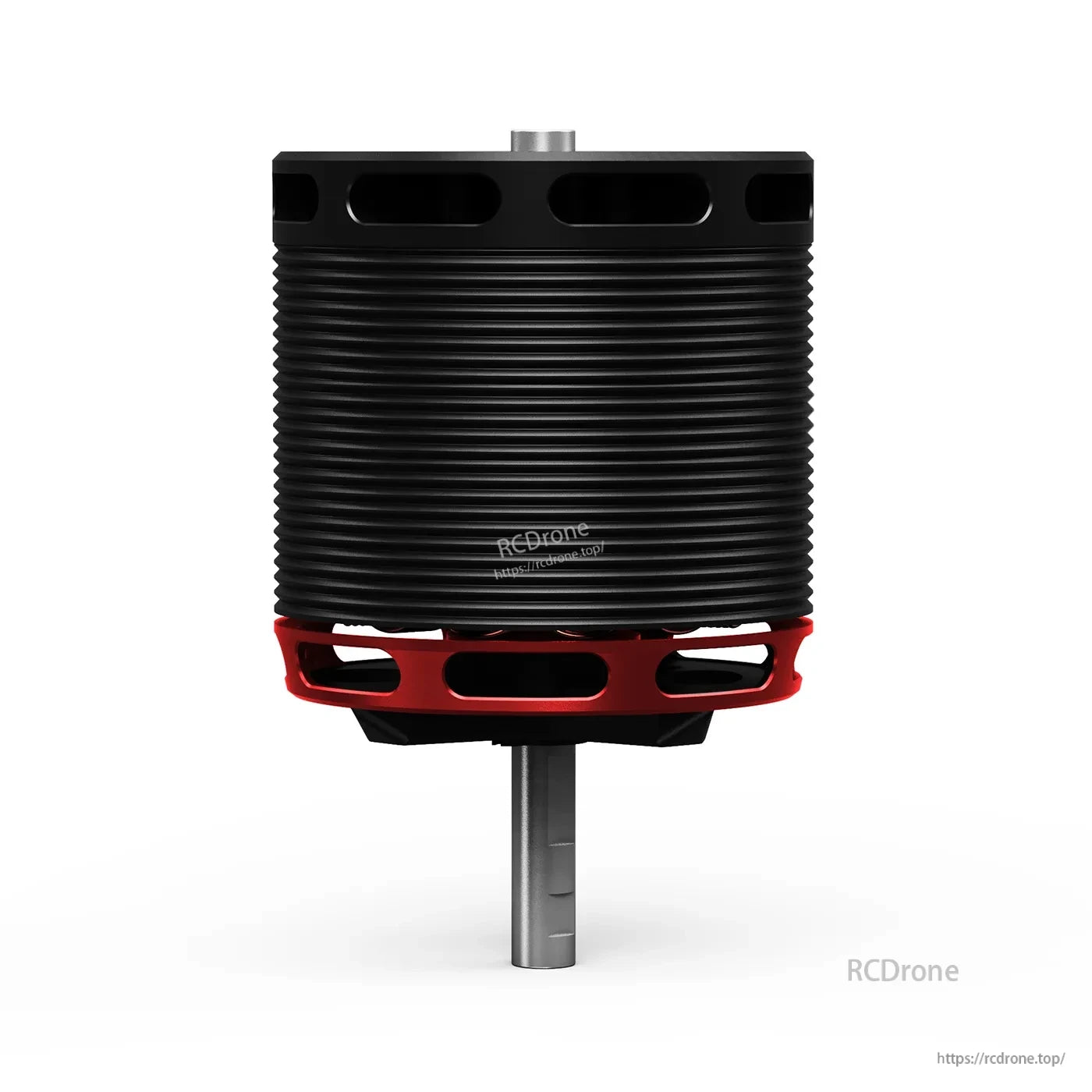 MAD X4229 eVTOL airplane drone motor with black finned housing, red mounting base, and central output shaft