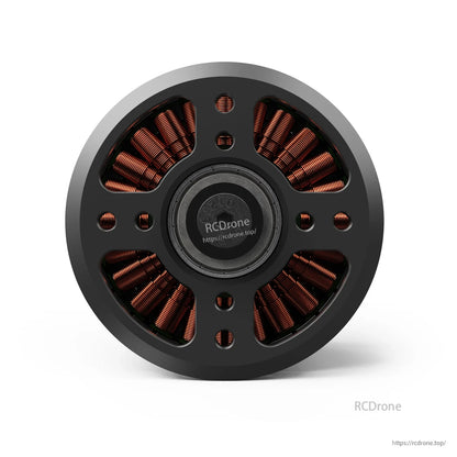 Front view of MAD X5225 brushless drone motor with exposed copper windings and multiple mounting holes
