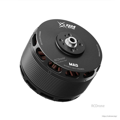MAD X7224 IPE V2.0 eVTOL Airplane Drone Motor, MAD X7224 KV170 brushless drone motor with black anodized housing and top mounting hub