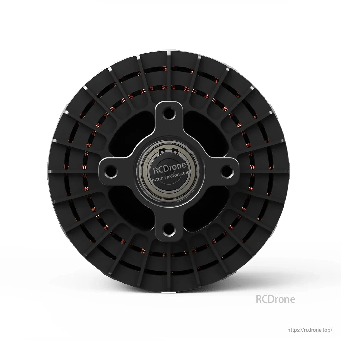 MAD X7224 IPE V2.0 eVTOL Airplane Drone Motor, Top view of MAD X7224 IPE V2.0 eVTOL drone motor with black housing, mounting plate, and visible copper windings