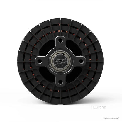 MAD X7224 IPE V2.0 eVTOL Airplane Drone Motor, Top view of MAD X7224 IPE V2.0 eVTOL drone motor with black housing, mounting plate, and visible copper windings