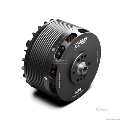 MAD X8025 190KV brushless drone motor with ribbed black housing, copper windings, and front mounting hub