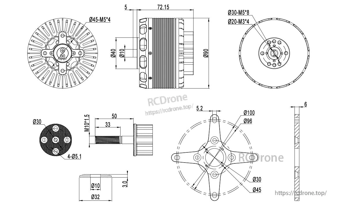 MAD X8030 eVTOL Airplane Drone Motor
