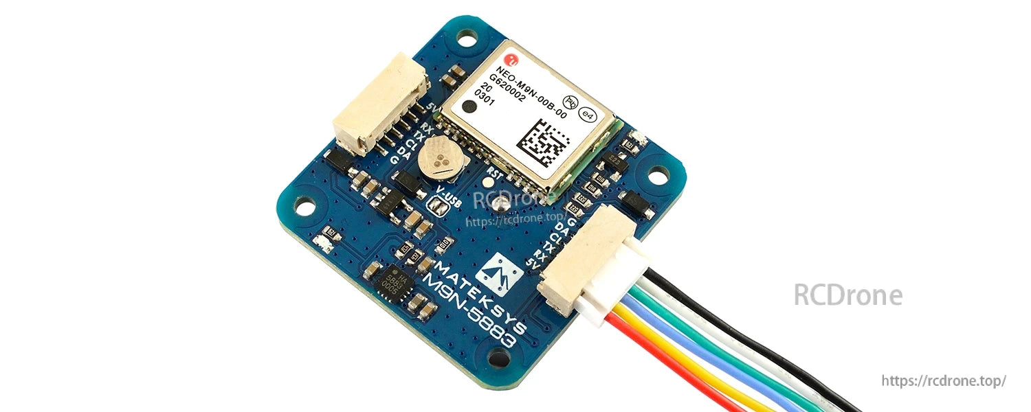 MATEKSYS M9N-5883 GNSS & Compass GPS, MATEKSYS M9N-5883 GNSS GPS and compass module board with NEO-M9N chip and JST wiring connector