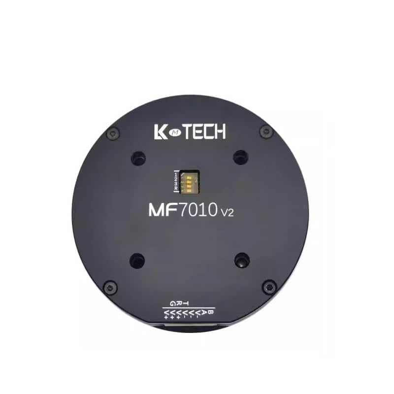 LKMTECH MF7010-V2 robot motor front face with DIP switch window and mounting holes