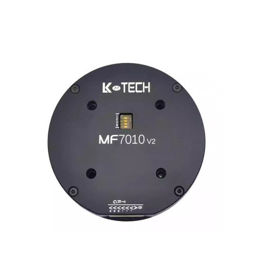 LKMTECH MF7010-V2 robot motor front face with DIP switch window and mounting holes