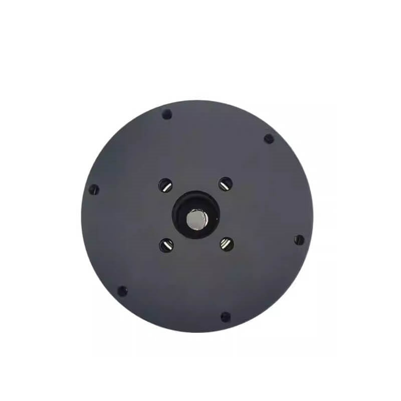 Rear view of MF7010 V2 motor showing output shaft, center hub and rear mounting screw holes