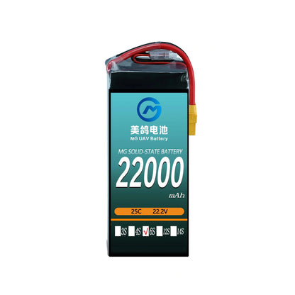 High-capacity 22000mAh 6S 25C 22.2V solid-state battery designed for drones, offering reliable power, long flight times, and enhanced safety with advanced solid-state technology.