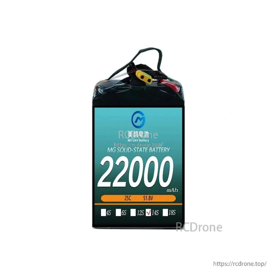 MG 22000mAh 25C 51.8V 14S solid-state battery for UAVs, perfect for delivery and aerial photography drones. (17 words)