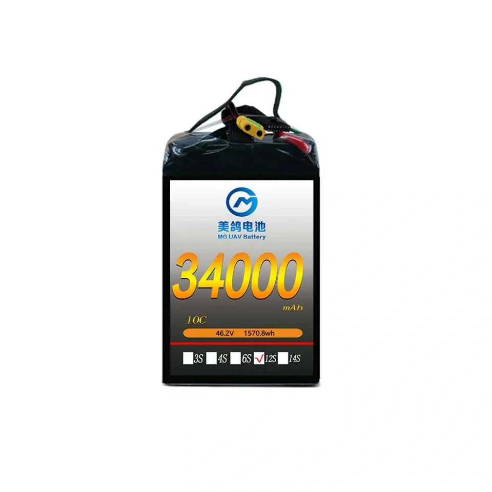 MG UAV Battery 34000mAh 10C 46.2V 1570.8Wh 12S
