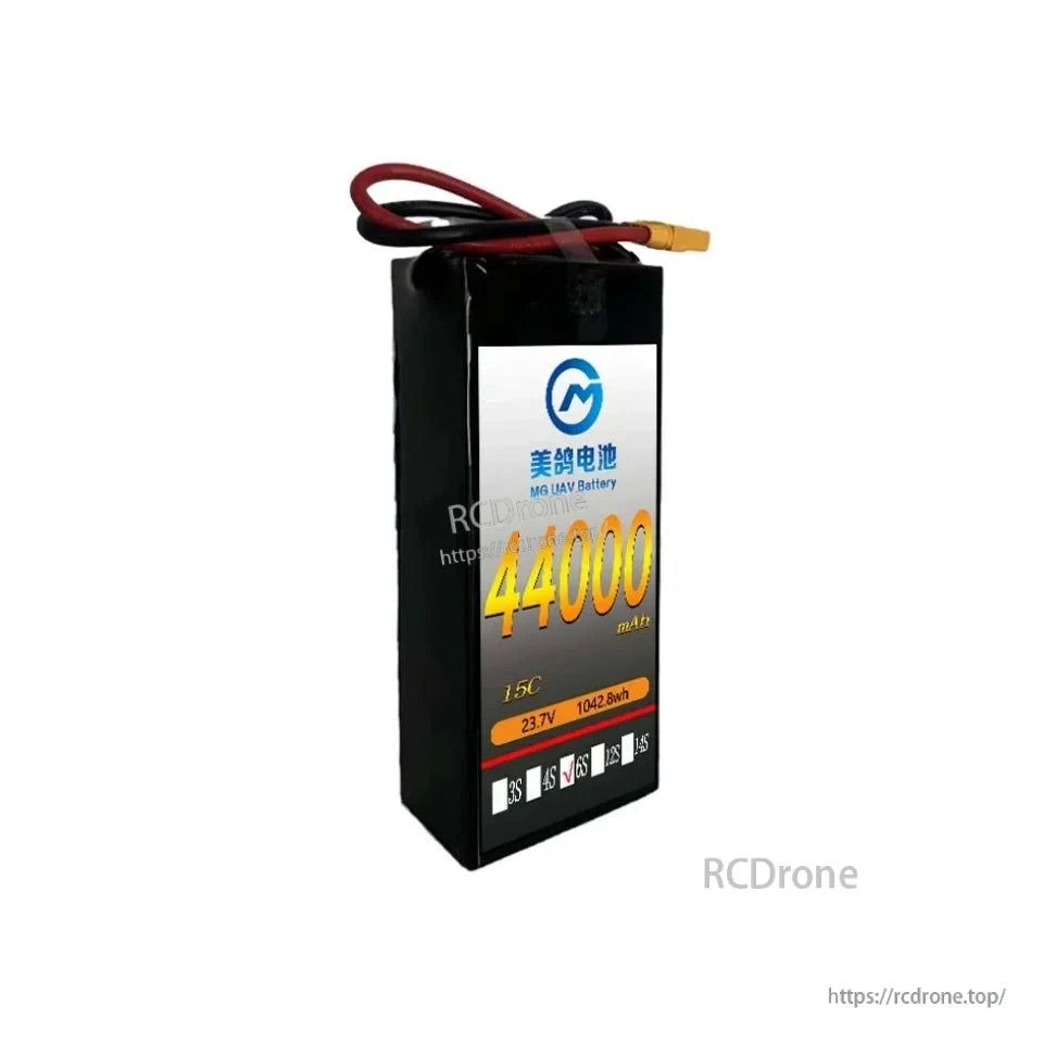 High-capacity 44000mAh 6S 15C 23.7V LiPo battery with high energy density, designed for drones requiring long flight times and reliable power performance.