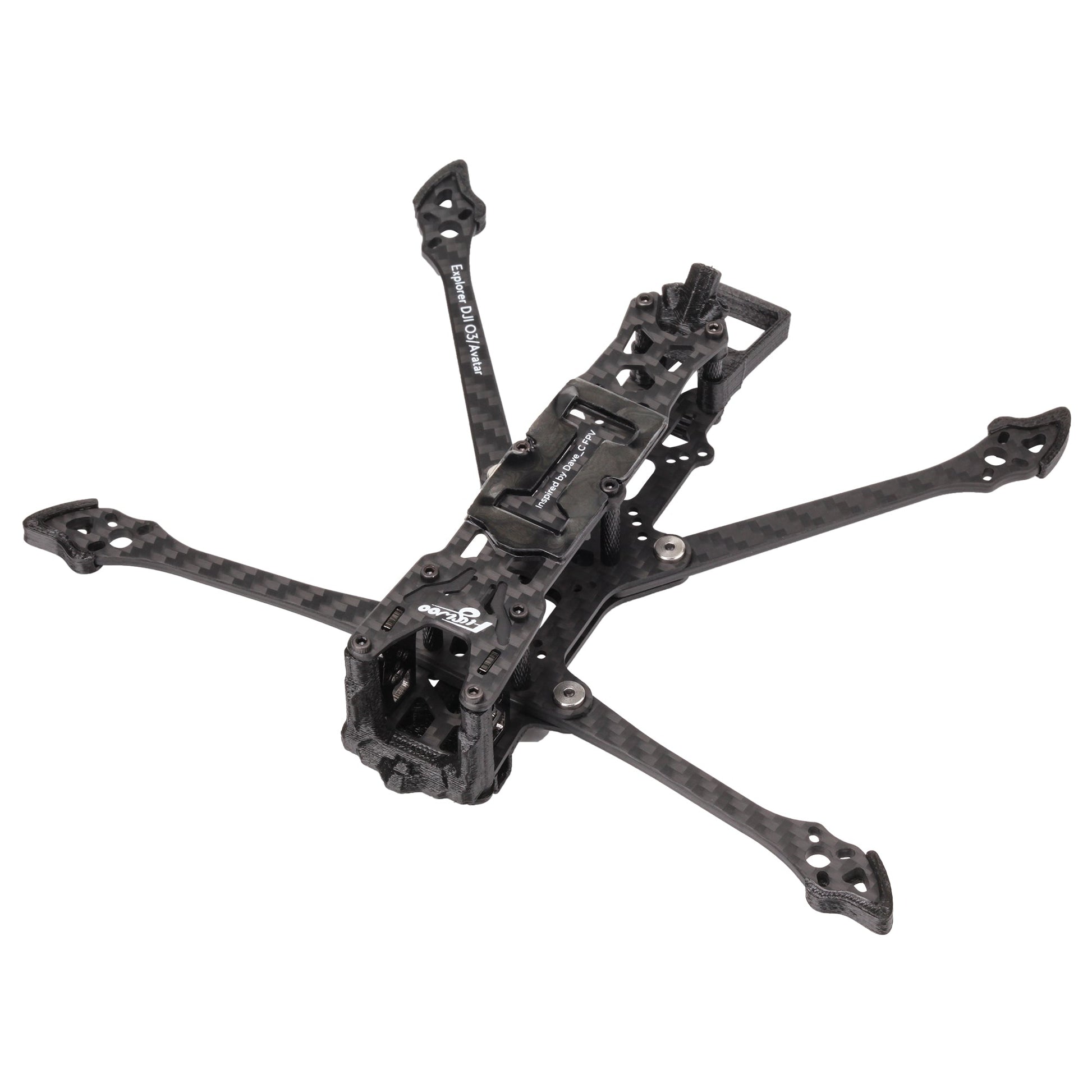Flywoo Explorer LR4 carbon fiber quadcopter frame kit with long arms, top plate, and camera mount