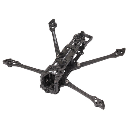 Flywoo Explorer LR4 carbon fiber quadcopter frame kit with long arms, top plate, and camera mount