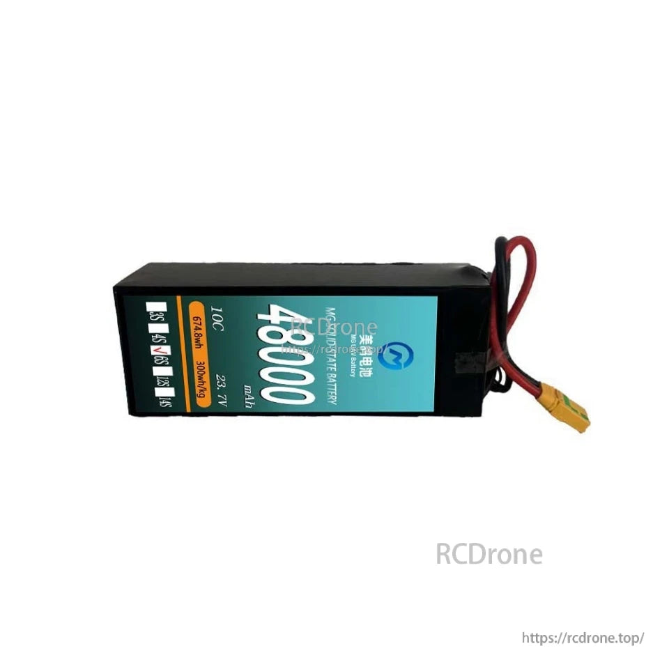 MG UAV 48000mAh 6S/12S/14S/18S 10C Solid State Lipo Battery, 23.7–71.1V High-Density Pack for Heavy-Duty Drones