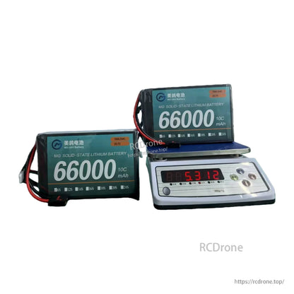 MG solid-state lithium battery: 66000mAh, 10C, 23.7V, 1564.2Wh, high-density, 5.312kg—ideal for heavy-duty drones.