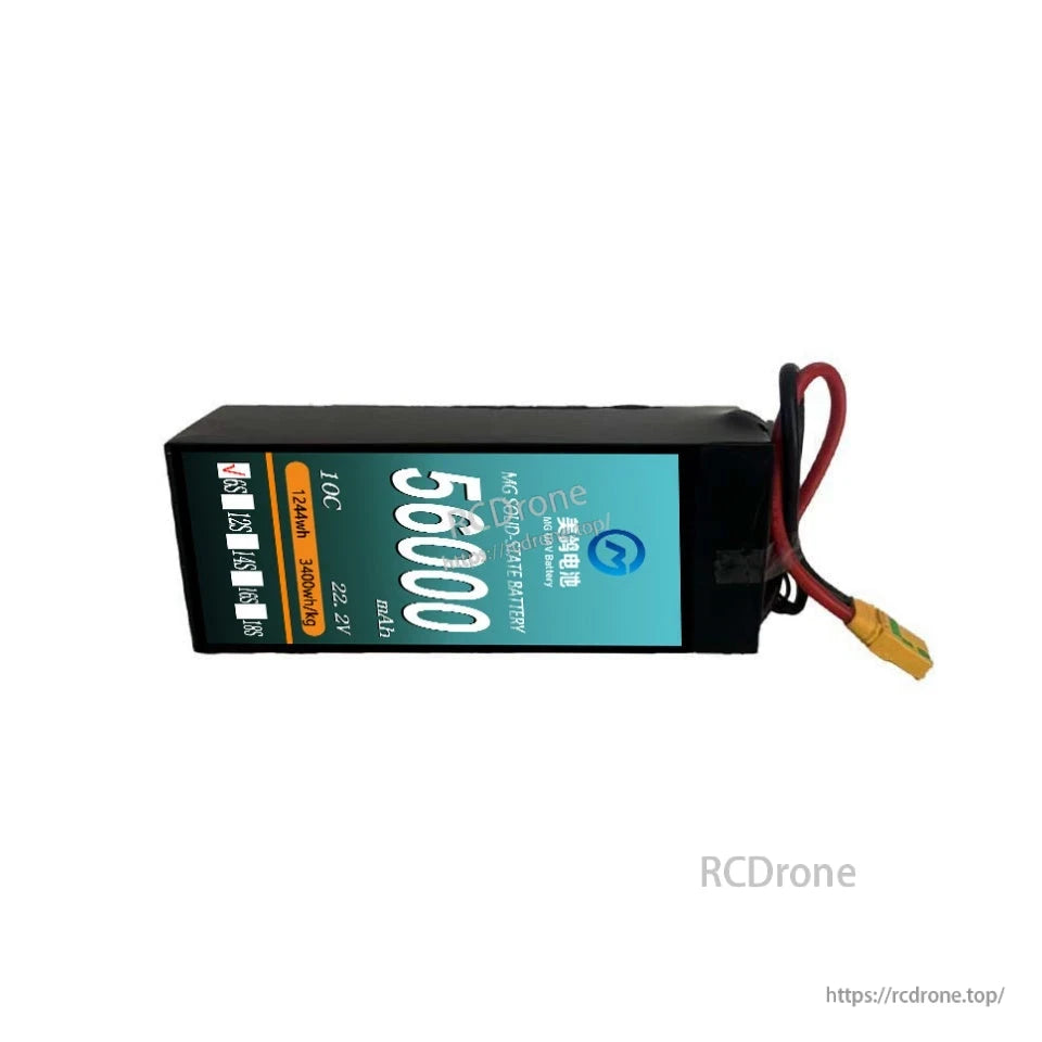 MG UAV Solid-State Lipo Battery 56000mAh 10C, 6S/12S/14S/18S (22.2–66.6V), 340Wh/kg for Heavy-Load UAVs