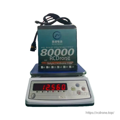 MG UAV Solid-State Lipo Battery, High-capacity MG solid-state battery (80,000mAh, 10C) for heavy-load, long-endurance UAVs; available in 6S to 24S configurations.