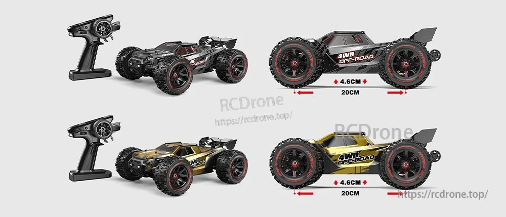 MJX 14209/14210 V3.0 1/14 Rc Car, MJX 14209/14210 V3.0 1/14 scale 4WD off-road RC car, 20cm long, 4.6cm high, available in black and gold, includes remote control.