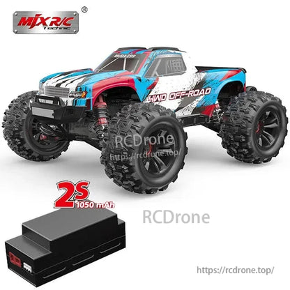 MJX Hyper Go 1/16 Brushless RC Car, MJX RC 4WD off-road brushless car with 2S 1050mAh battery and 2.4G remote control for high-performance remote driving.